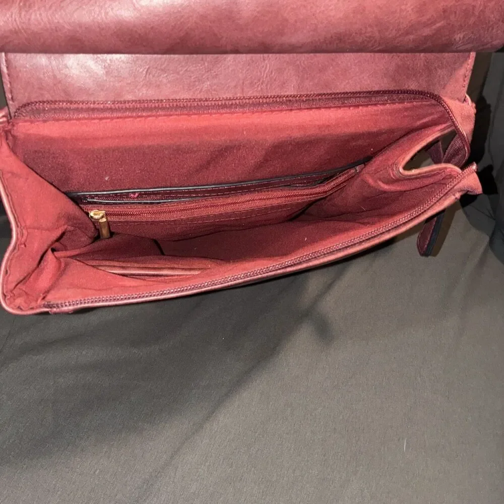 Convertible backpack and shoulder Maroon/Burgundy